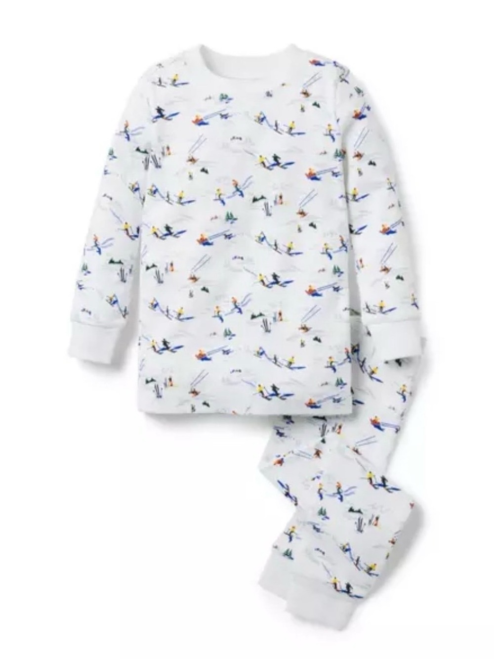Janie and Jack Kids Good Night Pajama In Ski Wonders White Size 4 New